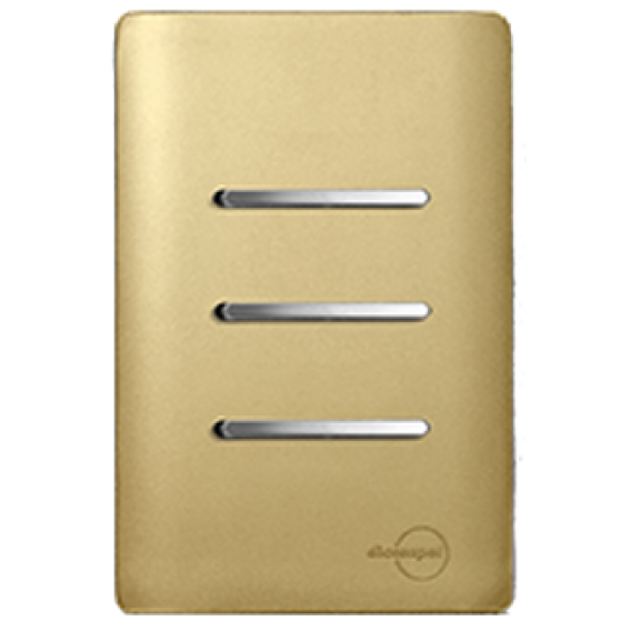 Conjunto Interruptor Triplo Simples  - Novara Especiais Dourada